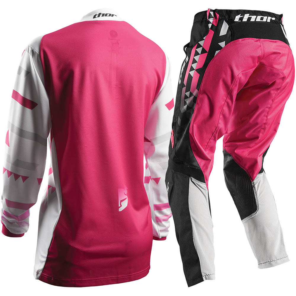 Thor 2017 MX NEW Pulse Facet Jersey Pants White Pink Womens Motocross
