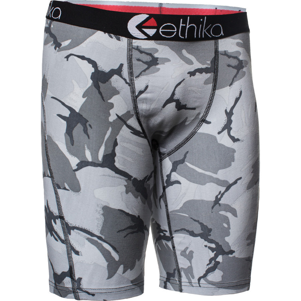 Ethika NEW Mx Underwear Staple Camo Grey Motocross Long Boxers 2 Pack