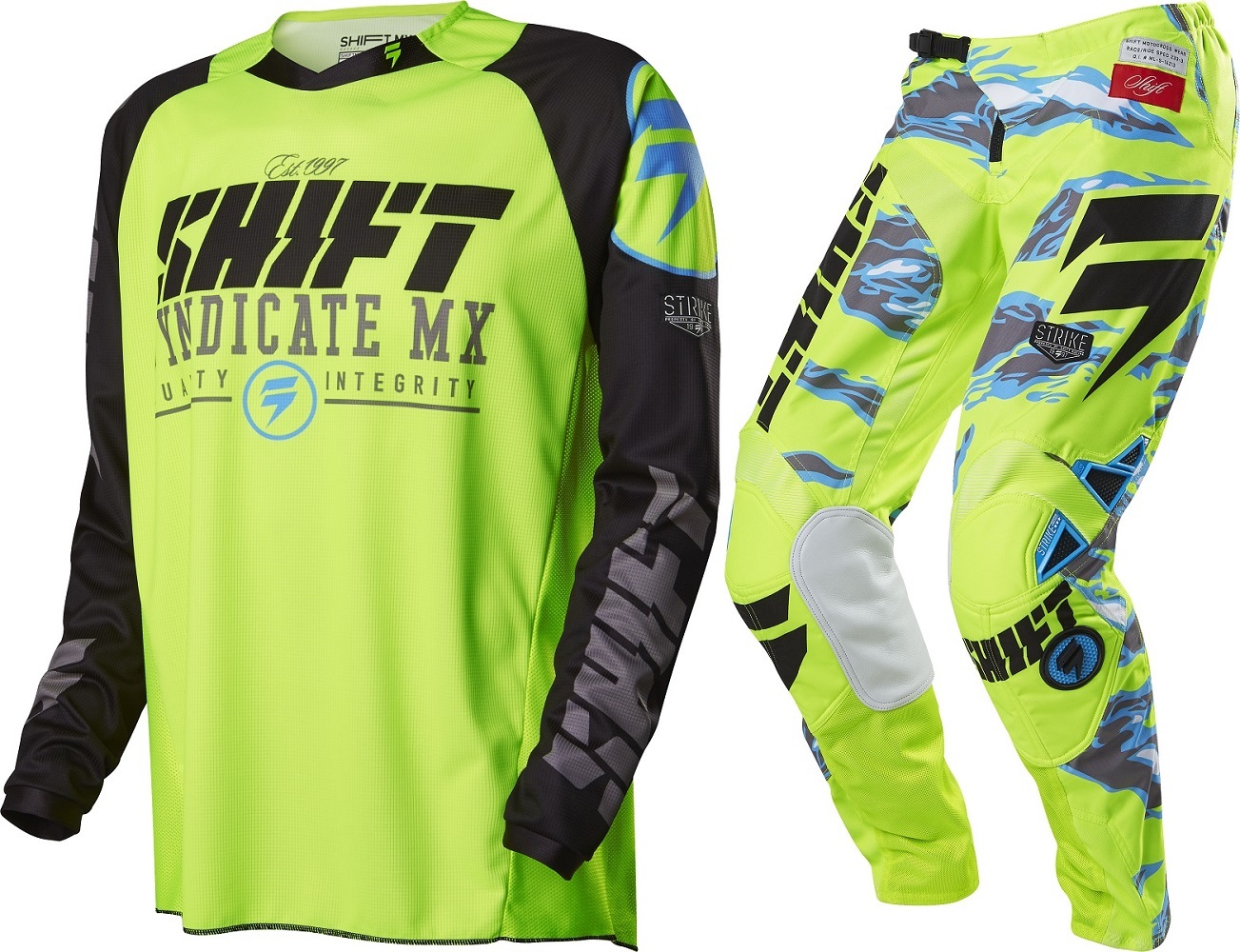 Shift NEW Mx 2016 Strike Fluro Yellow Camo Black Motocross Dirt Bike