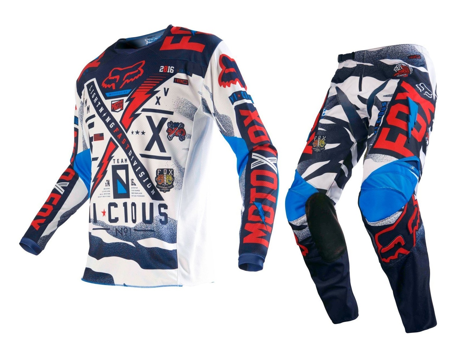 Fox New 2016 Youth MX 180 Vicious Blue White Red BMX Motocross Toddler Gear Set eBay