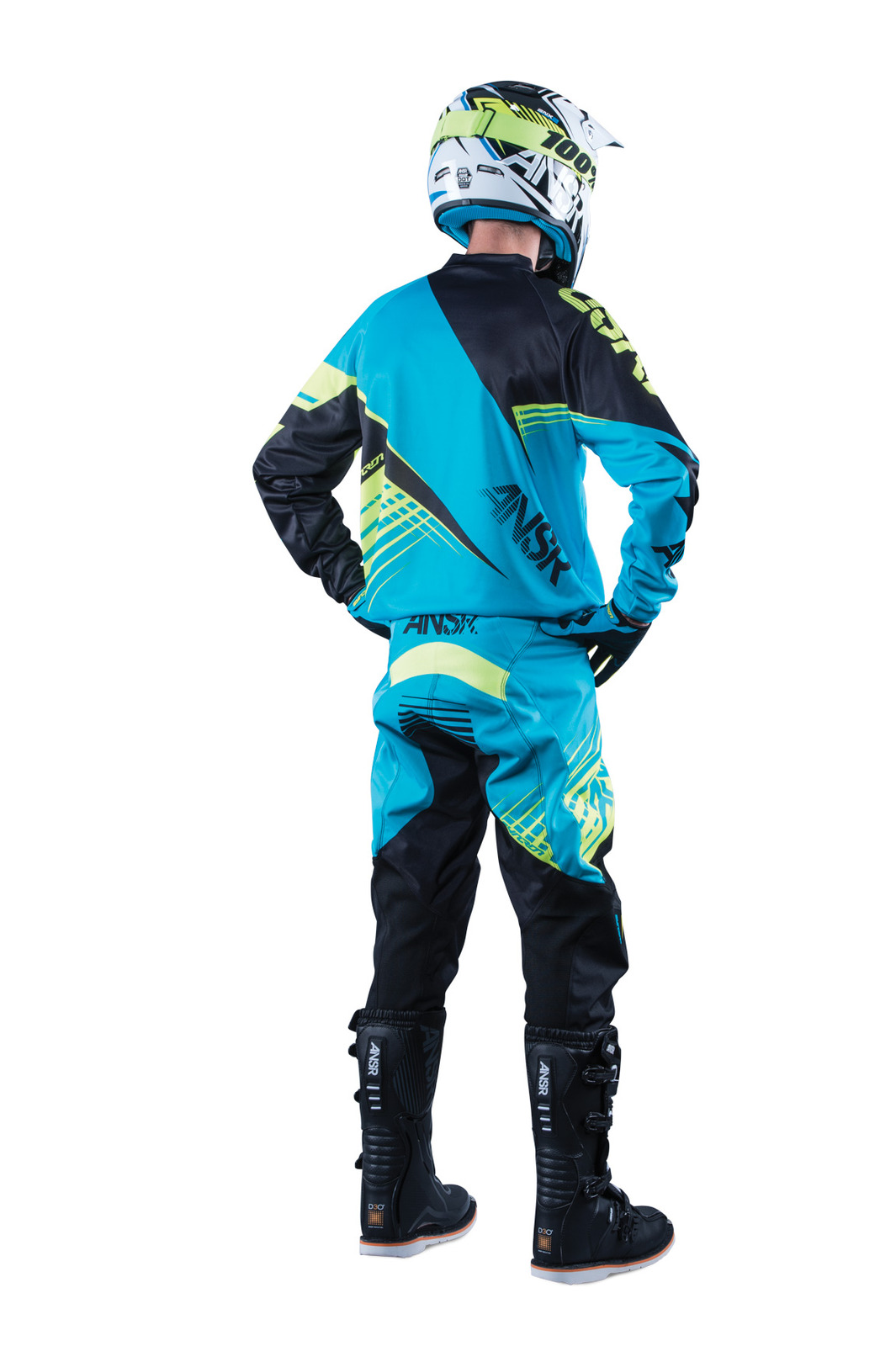 Answer NEW 2016 Youth Mx Syncron Aqua Black Motocross Dirt Bike Kids