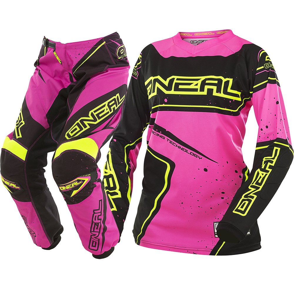 Oneal 2017 NEW Ladies Element Jersey Pants HiViz Pink Womens Motocross
