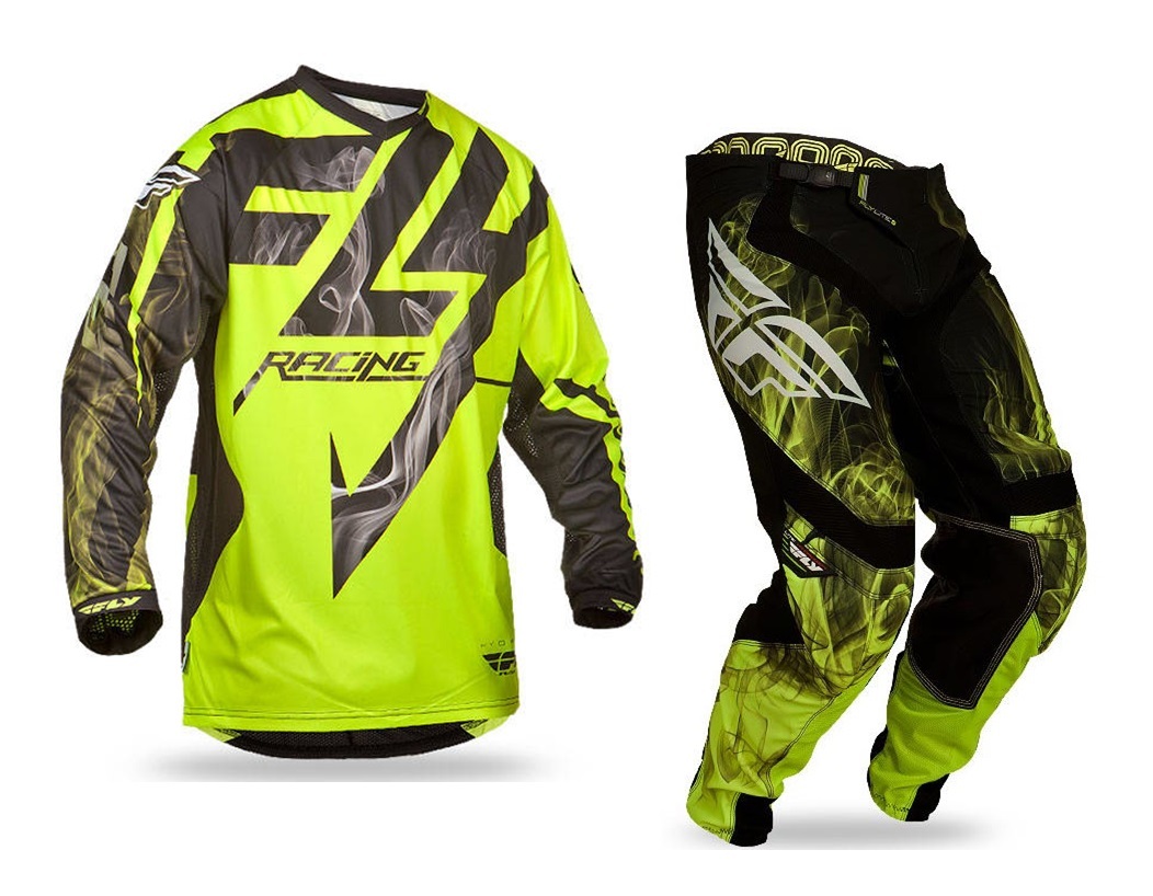 Fly Racing Mx 2015 Lite Black HiVis Adult Motocross Dirt Bike BMX MTB