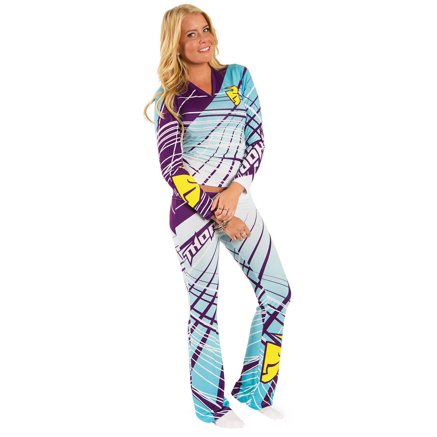 Thor Mx Clothing NEW 2015 Flora Teal Long Ladies Motocross PJ Set