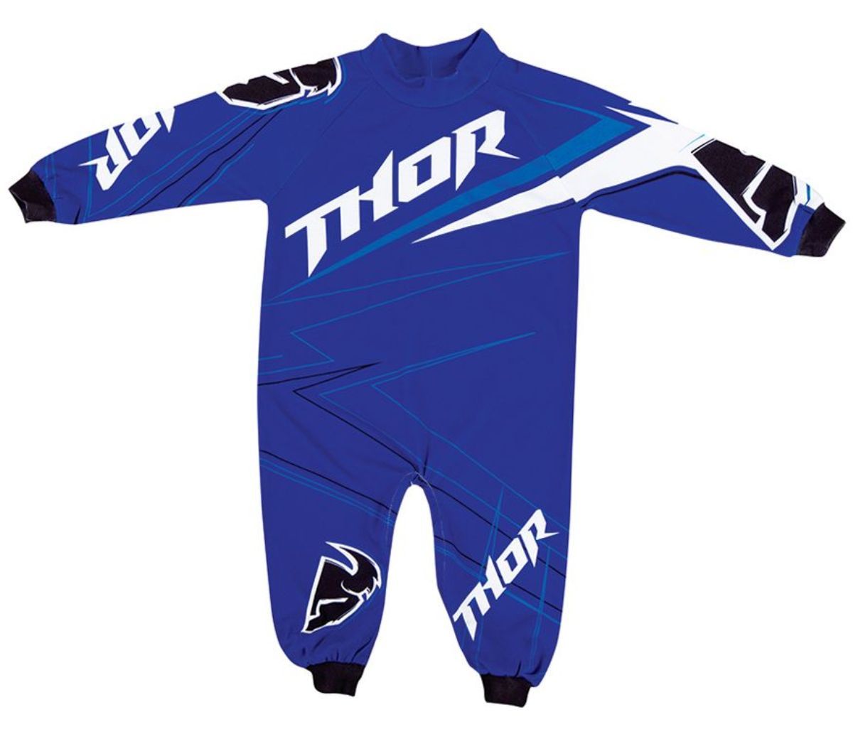 Thor Mx Clothing 2015 Stripe Blue Onesie Boys Motocross Dirt Bike Baby