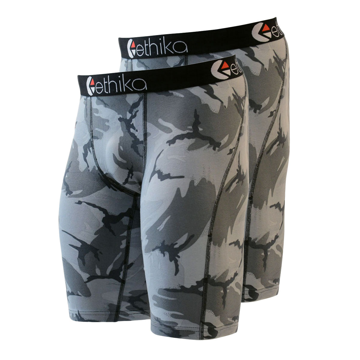 Ethika NEW Mx Underwear Staple Camo Grey Motocross Long Boxers 2 Pack