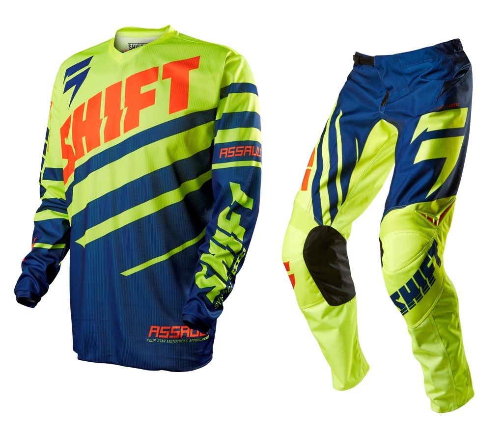 Shift Mx 2015 Assault Race Navy/Yellw Adult MTB BMX Motocross Dirt Bike
