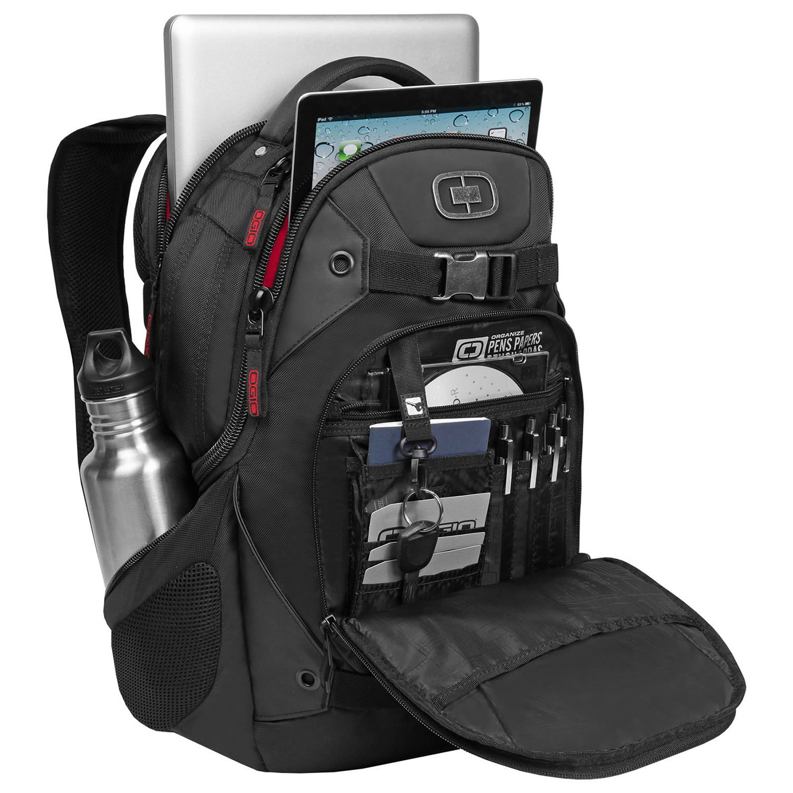 Ogio NEW Squadron 15" Black School Bag Sports Skate Travel Pack Laptop