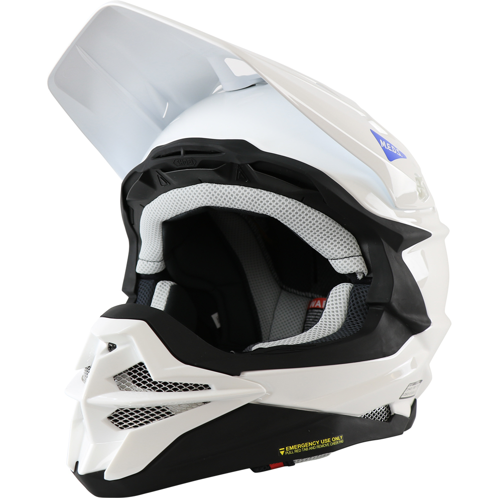 Shoei VFX WR Solid White M.E.D.S Helmet at MXstore