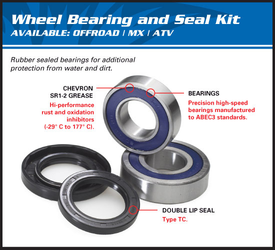 Rear Wheel Bearings DR650SE 96-17 DR350SE 90-95 DR250S 90-95 ALL BALLS 25-1256 