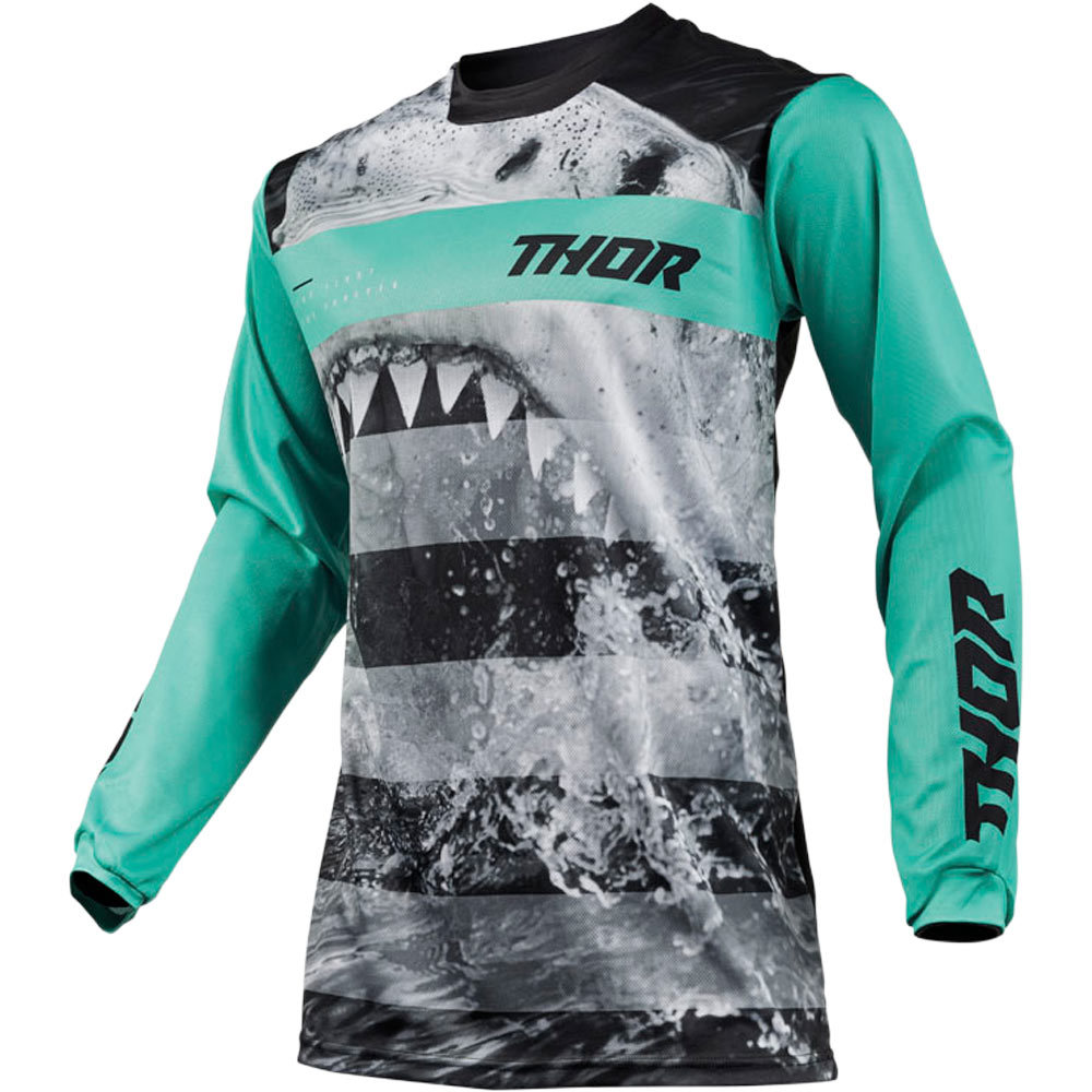 2019 Thor pulse Savage JAWS Shark Jersey camiseta Mint MX motocross Cross Enduro