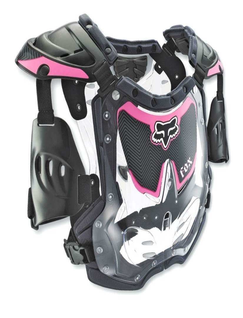 Fox R3 Clear/Pink Girls Body Armour at MXstore