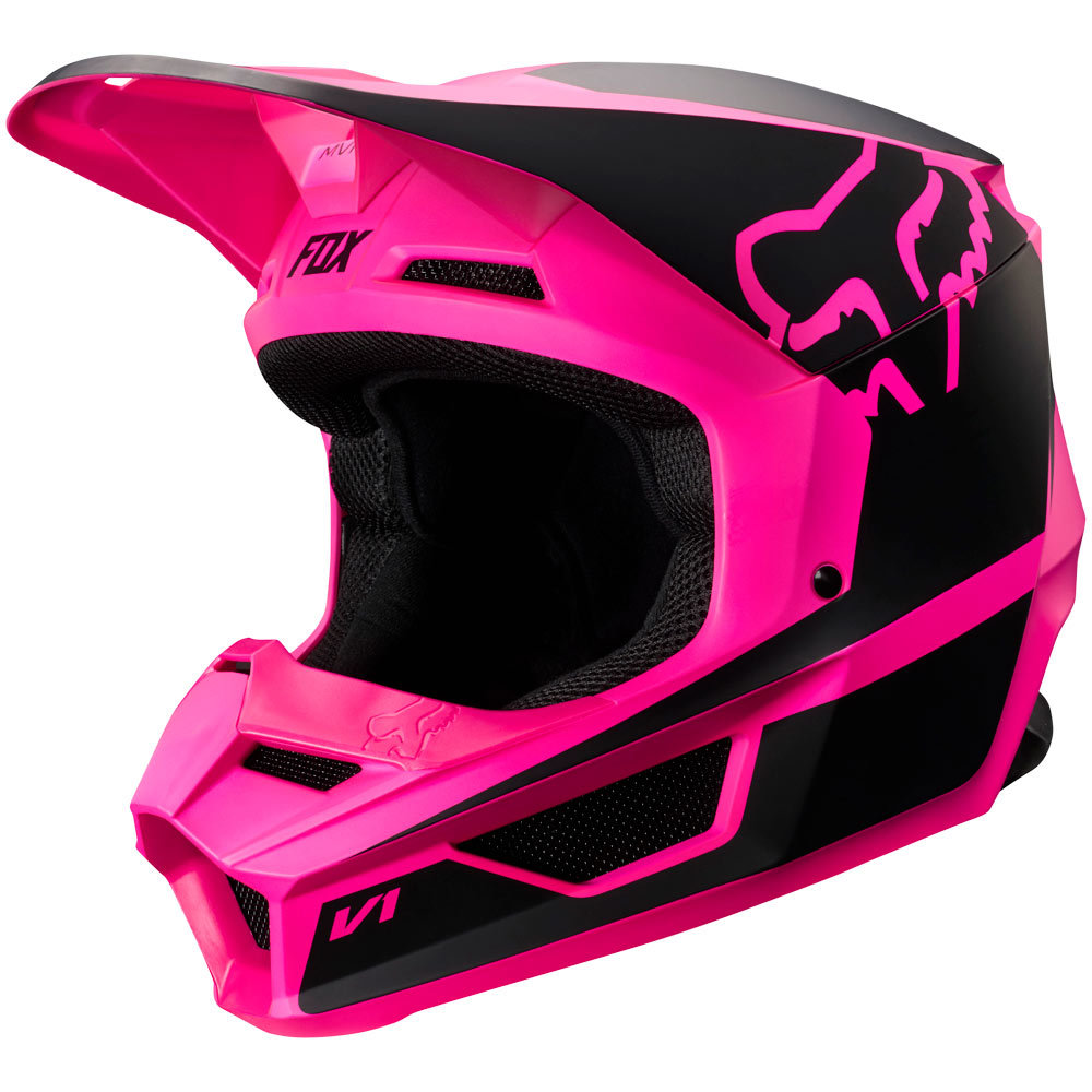 NEW Fox Racing 2019 Youth MX V1 Prizm Black Pink Girls Kids Motocross ...