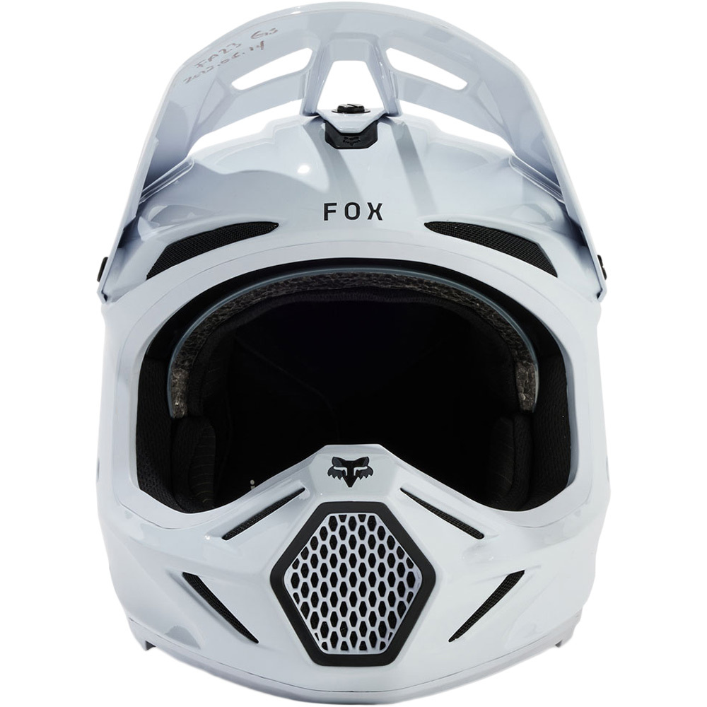 Fox 2025 V3 RS Carbon Solid White Helmet at MXstore