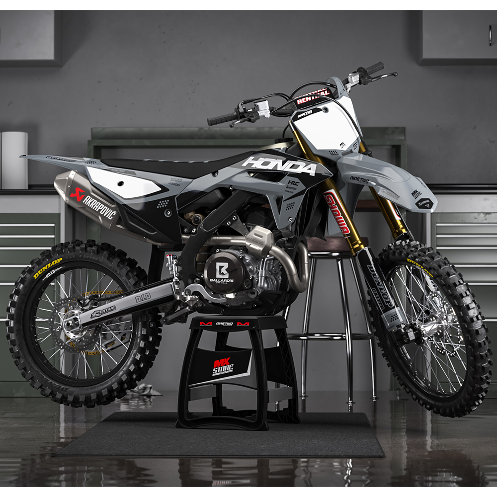 Ninetwo Decals Honda CRF250R 08-09 Grey w/ White BGS Graphics Kit