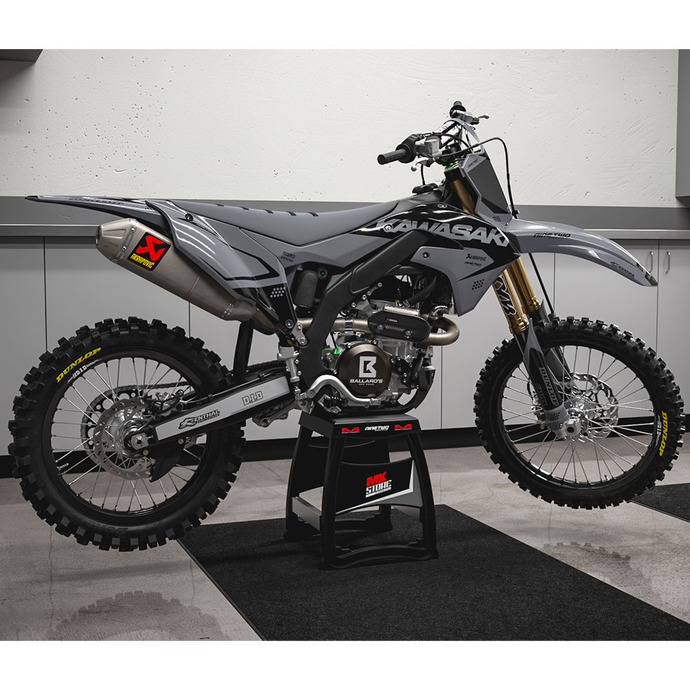 Ninetwo Decals Kawasaki KLX140 08-17 Grey w/ Black BGS