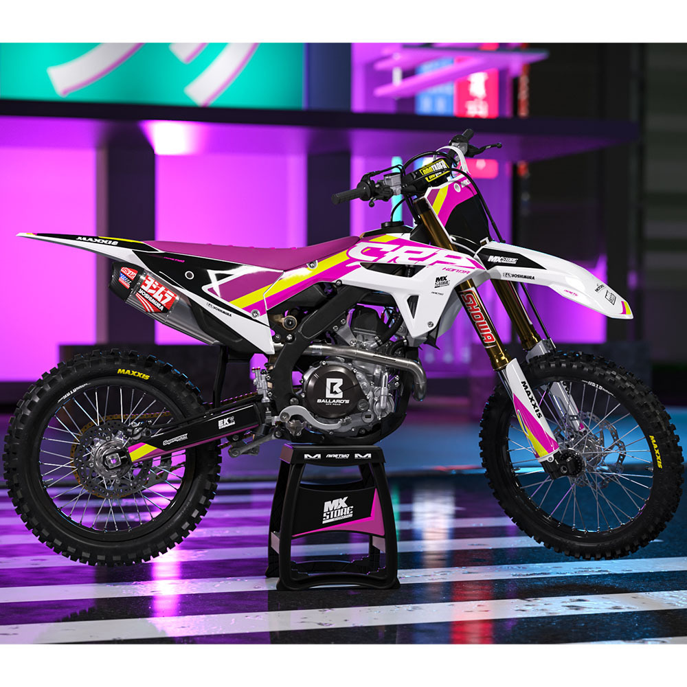 Ninetwo Decals Honda CRF70 04-14 Pink w/ White Graphics Kit at MXstore