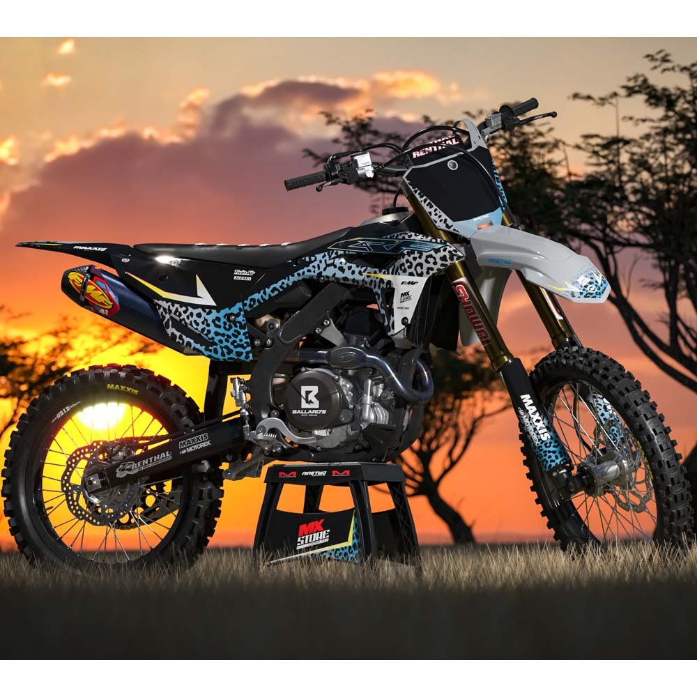 Ninetwo Decals Honda CRF450R 02-04 Teal Grey w/ Black BGS Leopard