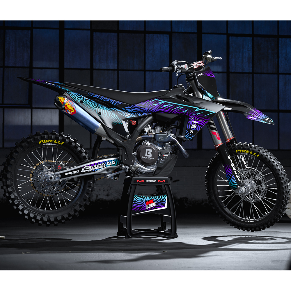 Ninetwo Decals KTM 125-250SX/SXF 09-10 Black Zebra Graphics Kit at
