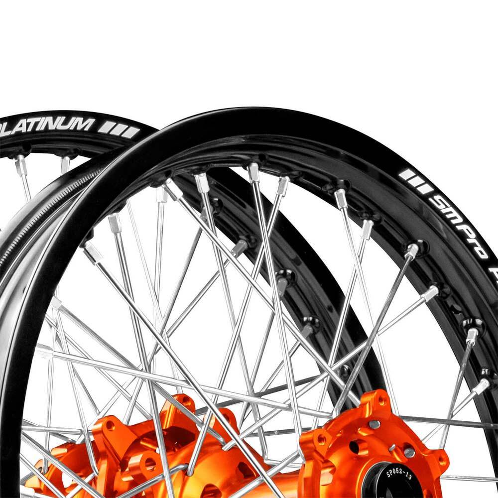SM Pro KTM/Husqvarna/Gas Gas Black/Orange/Silver Wheel Set - SM Pro Wheels