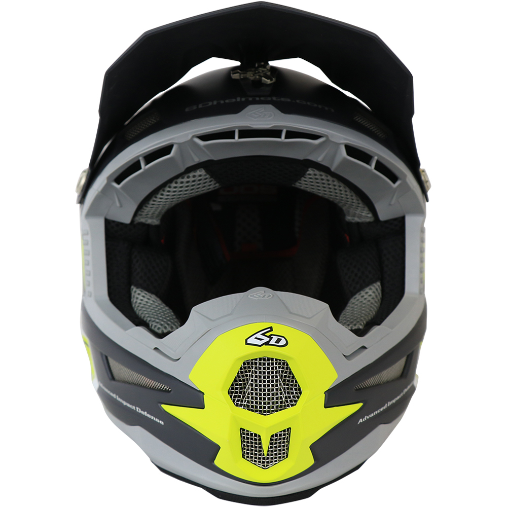 6D Helmets NEW Mx ATR1 Edge Citrus Grey ODS Dirt Bike Motocross Helmet