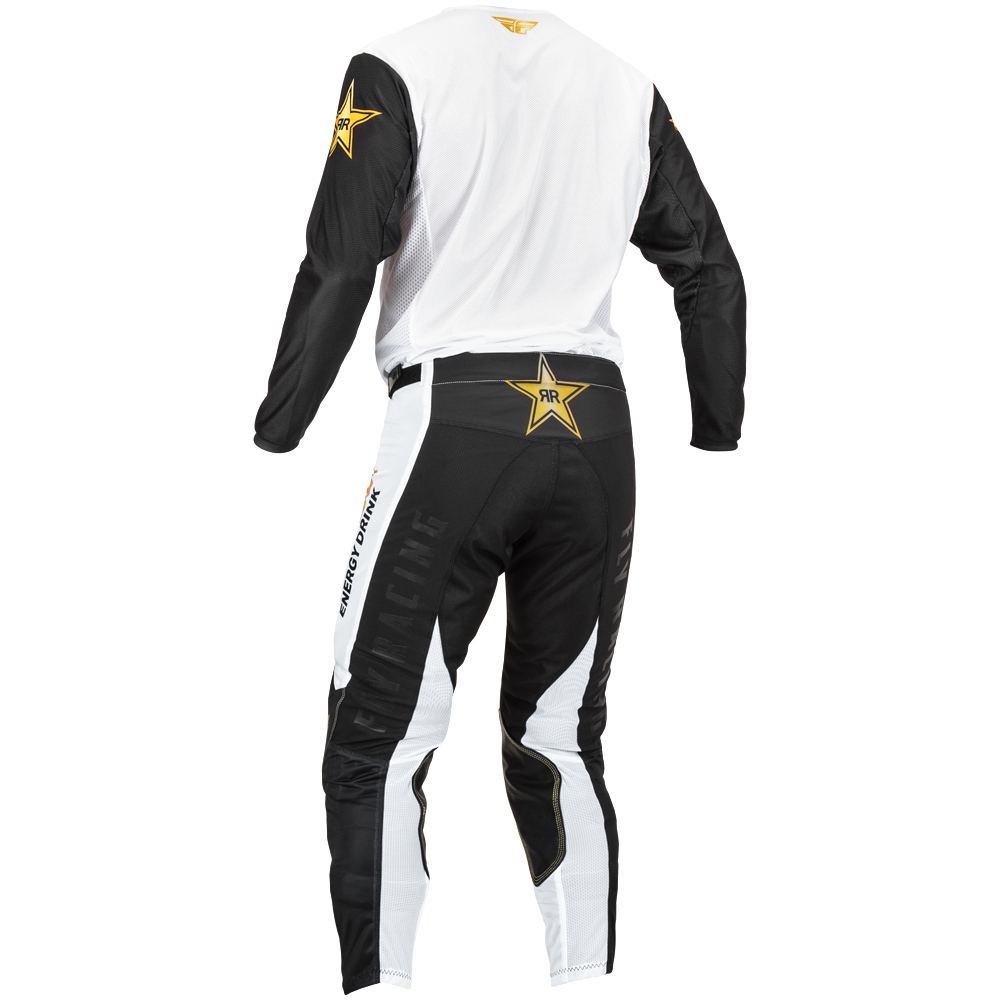 Fly Racing 22.5 Kinetic Mesh Rockstar White/Black/Gold Pants