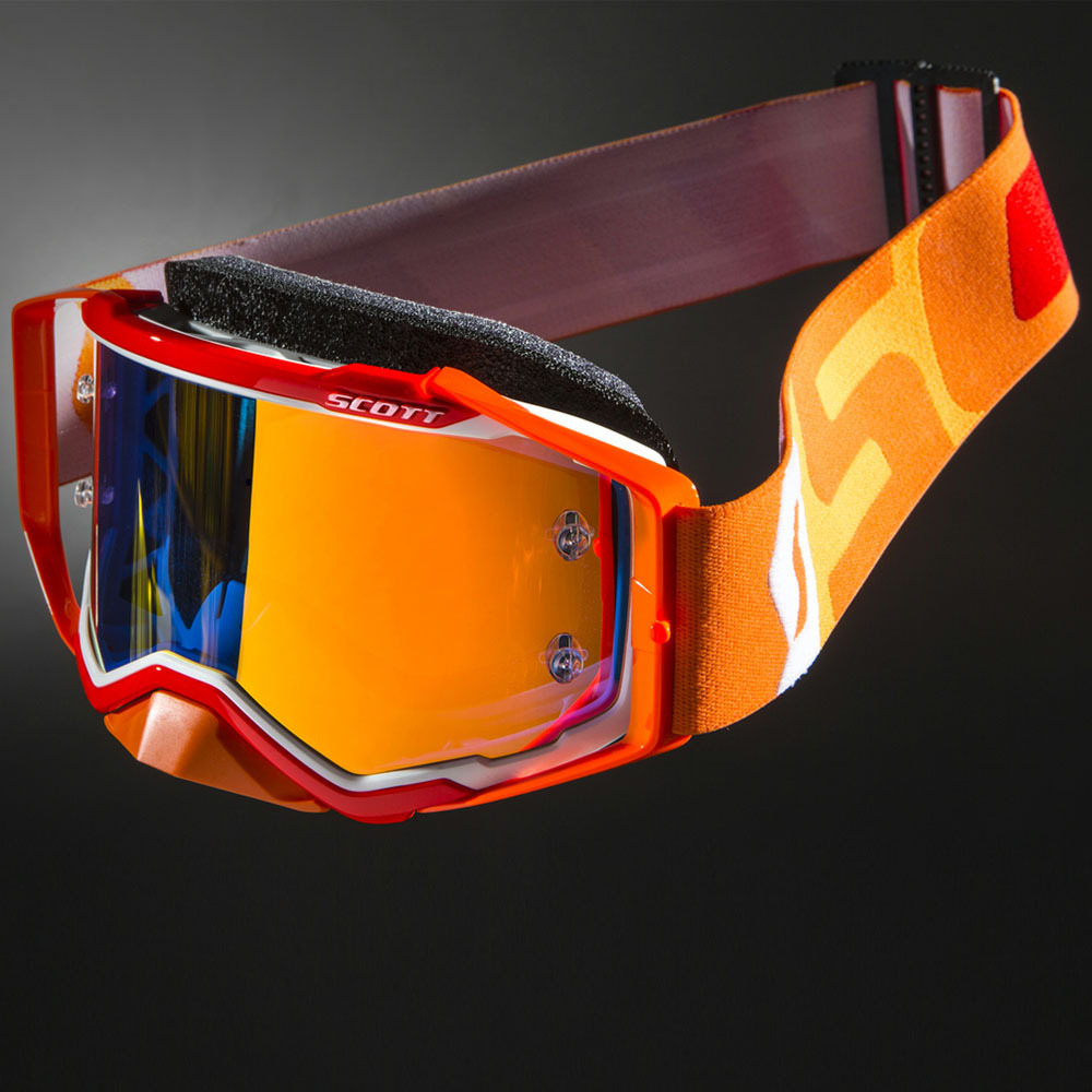 Scott NEW Mx Prospect Orange White Chrome Mirror Lens Motocross BMX MTB Goggles eBay