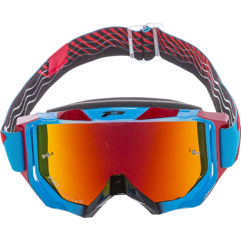 Progrip NEW Mx 3200 Venom Fluro Turquoise Red Mirror Lens Motocross BMX Goggles eBay