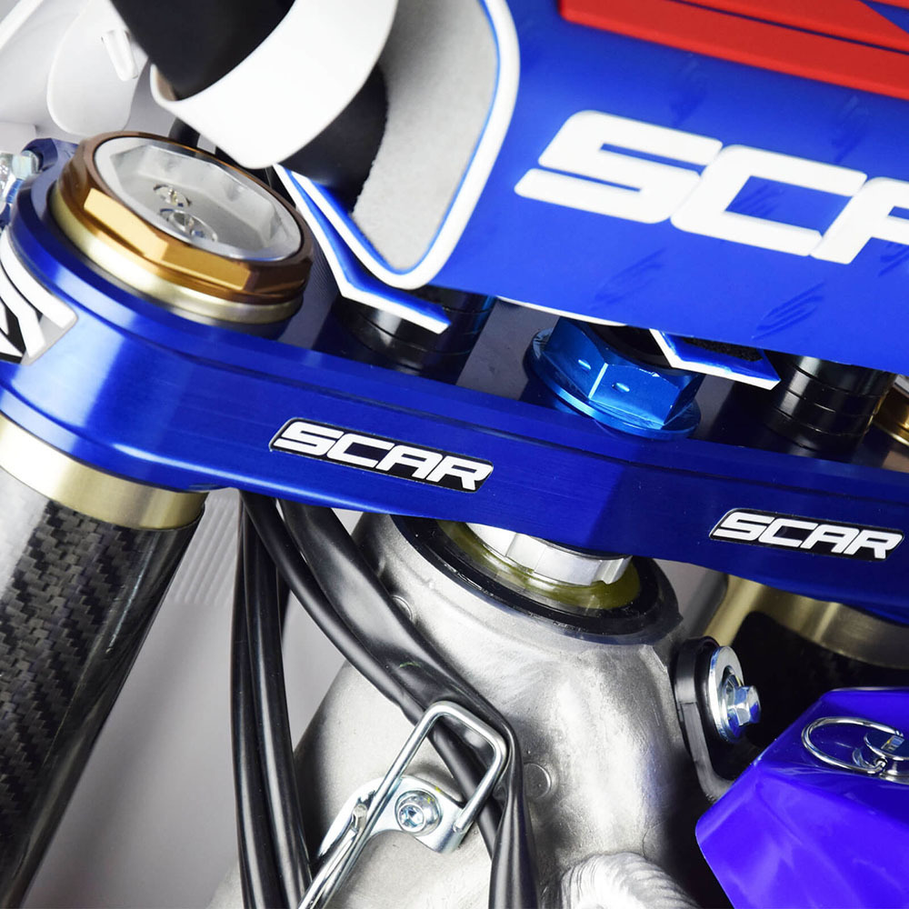Scar Racing Yamaha YZ250 1517 Blue Triple Clamp Set at MXstore