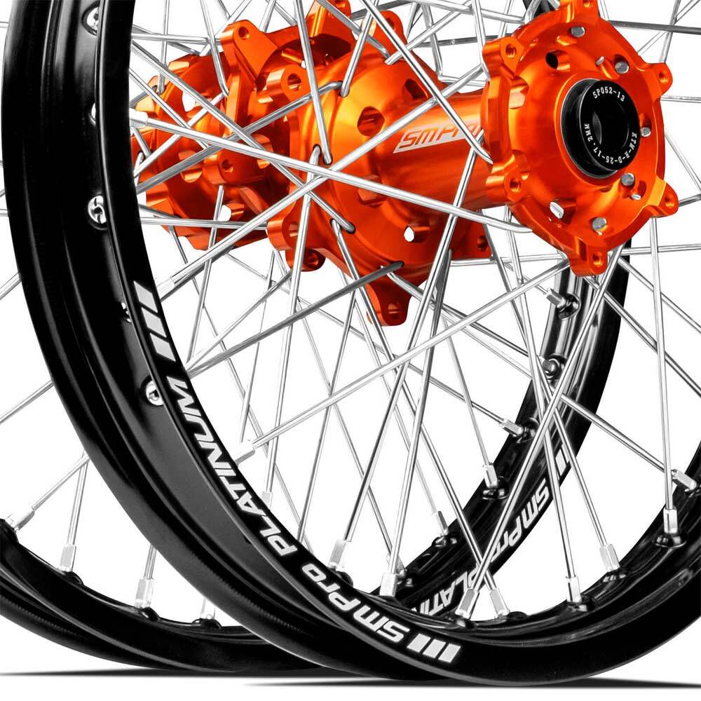 SM Pro KTM/Husqvarna/Gas Gas Black/Orange/Silver Wheel Set - SM Pro Wheels