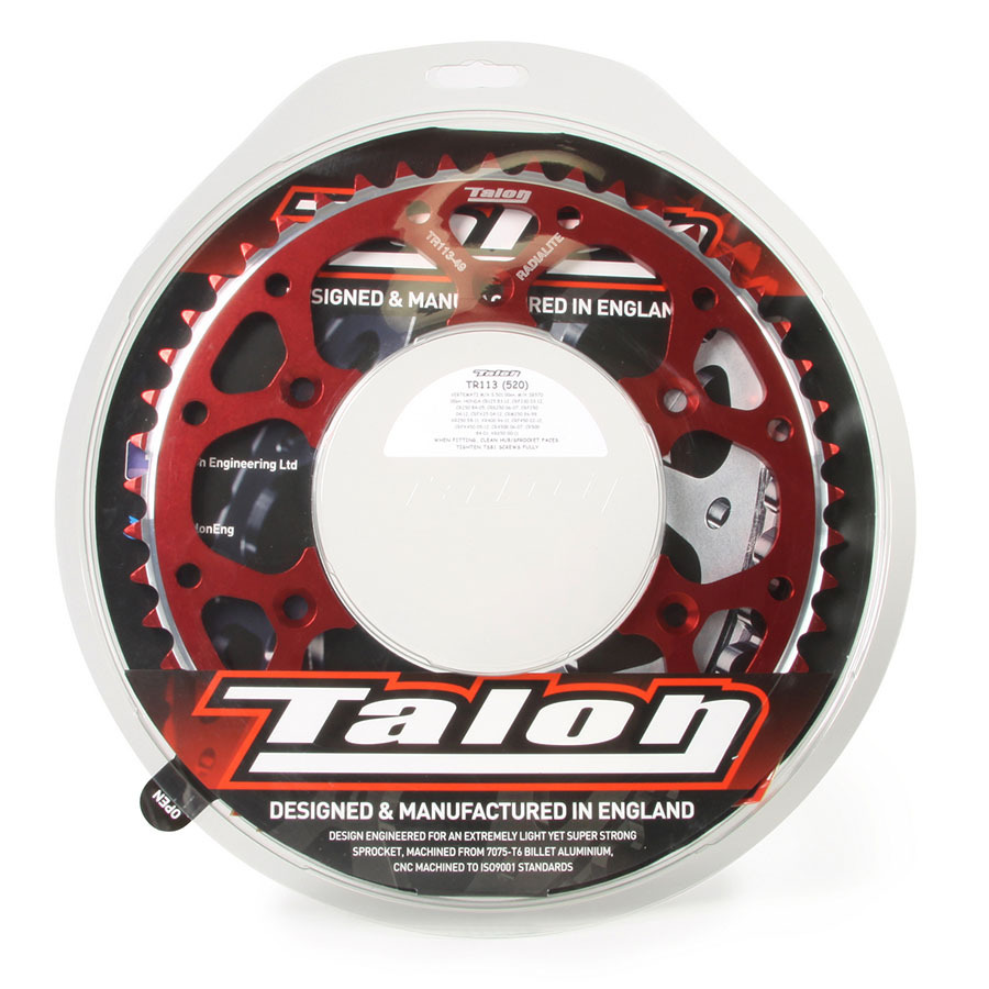 Talon Honda CR/CRF Red Alloy Rear Sprocket 52 Tooth at MXstore