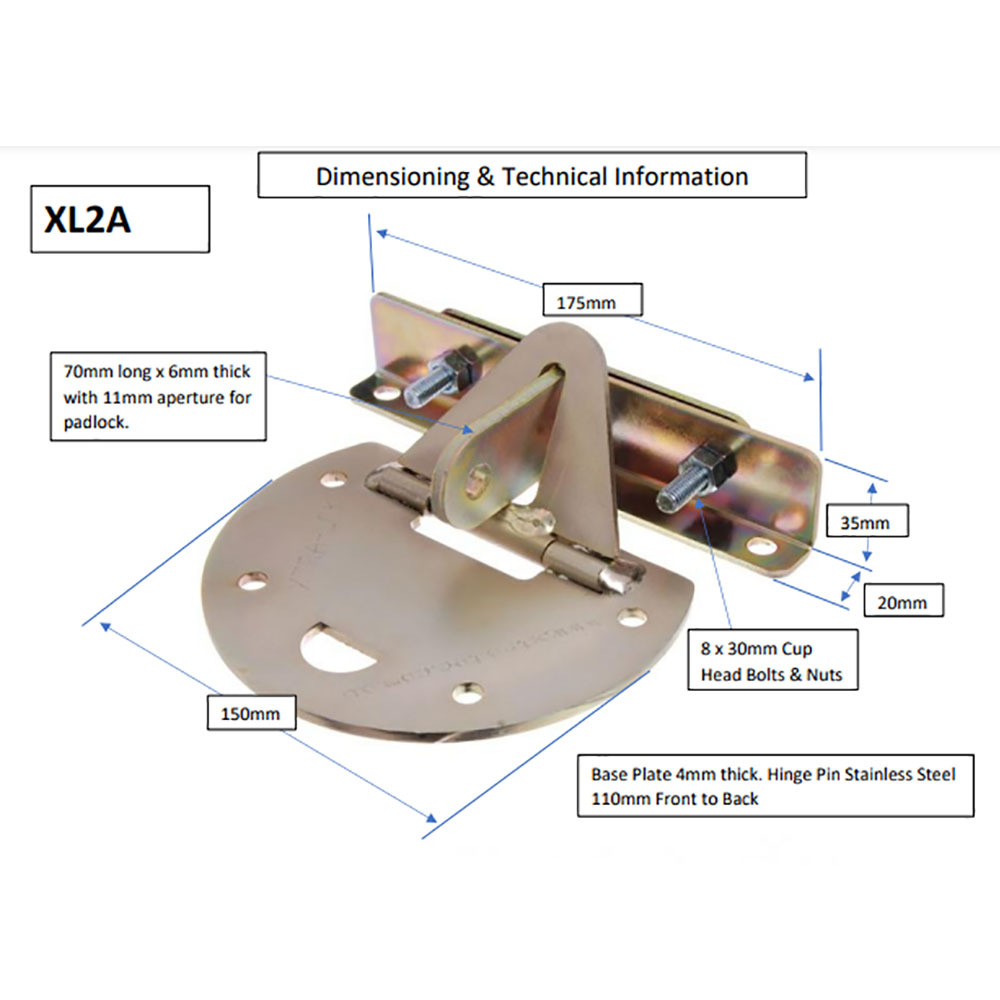 XTRALOK Roller Door Anchor XTRA2A Model - Garage Roller Door Lock
