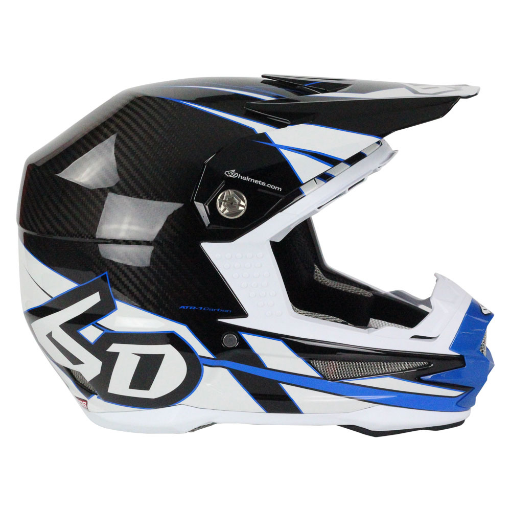 6D Helmets NEW Mx ATR1 Electric Blue Carbon Fiber ODS Motocross Helmet