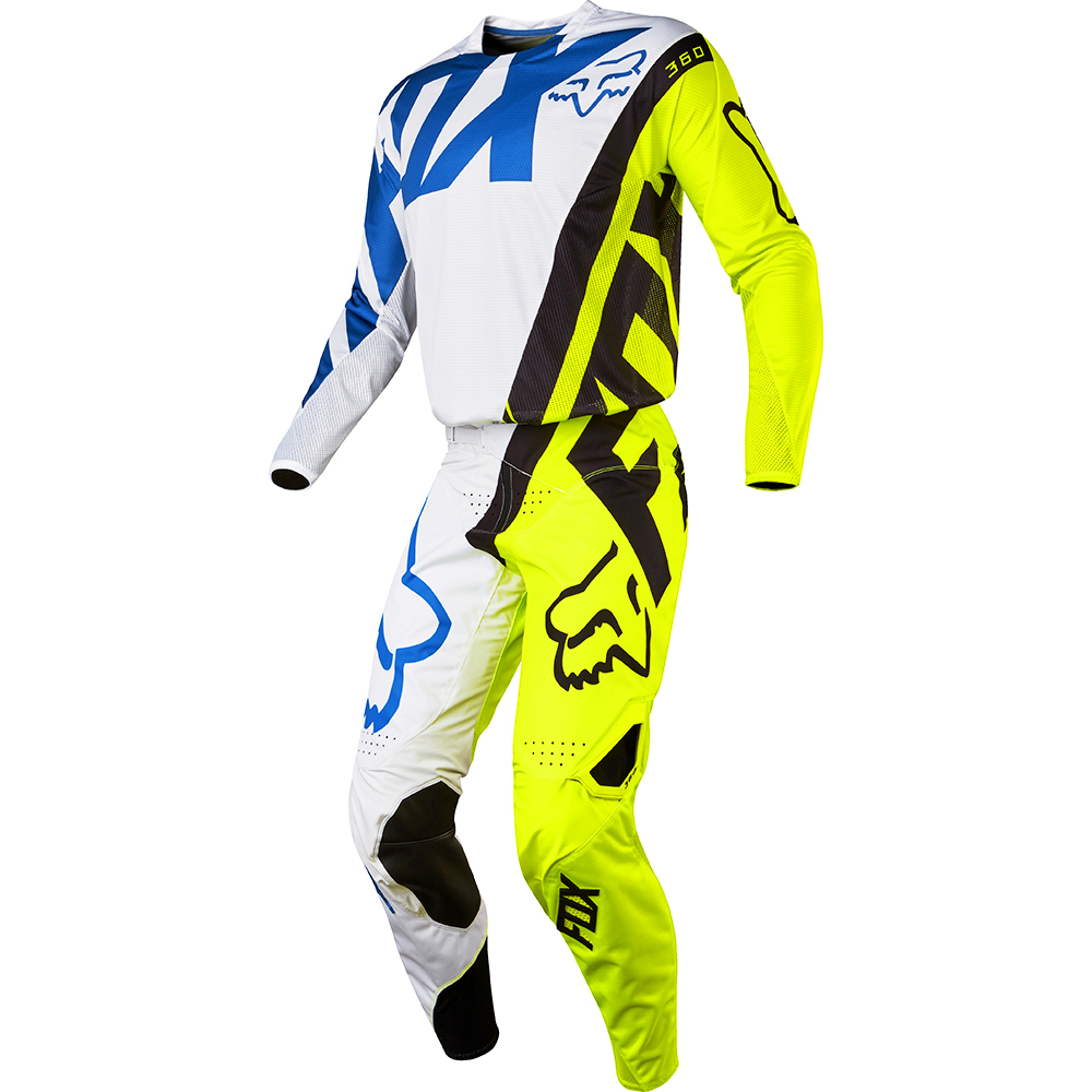 Fox Racing 2017 Kids Mx NEW 360 Creo White FLO Yellow Youth Motocross