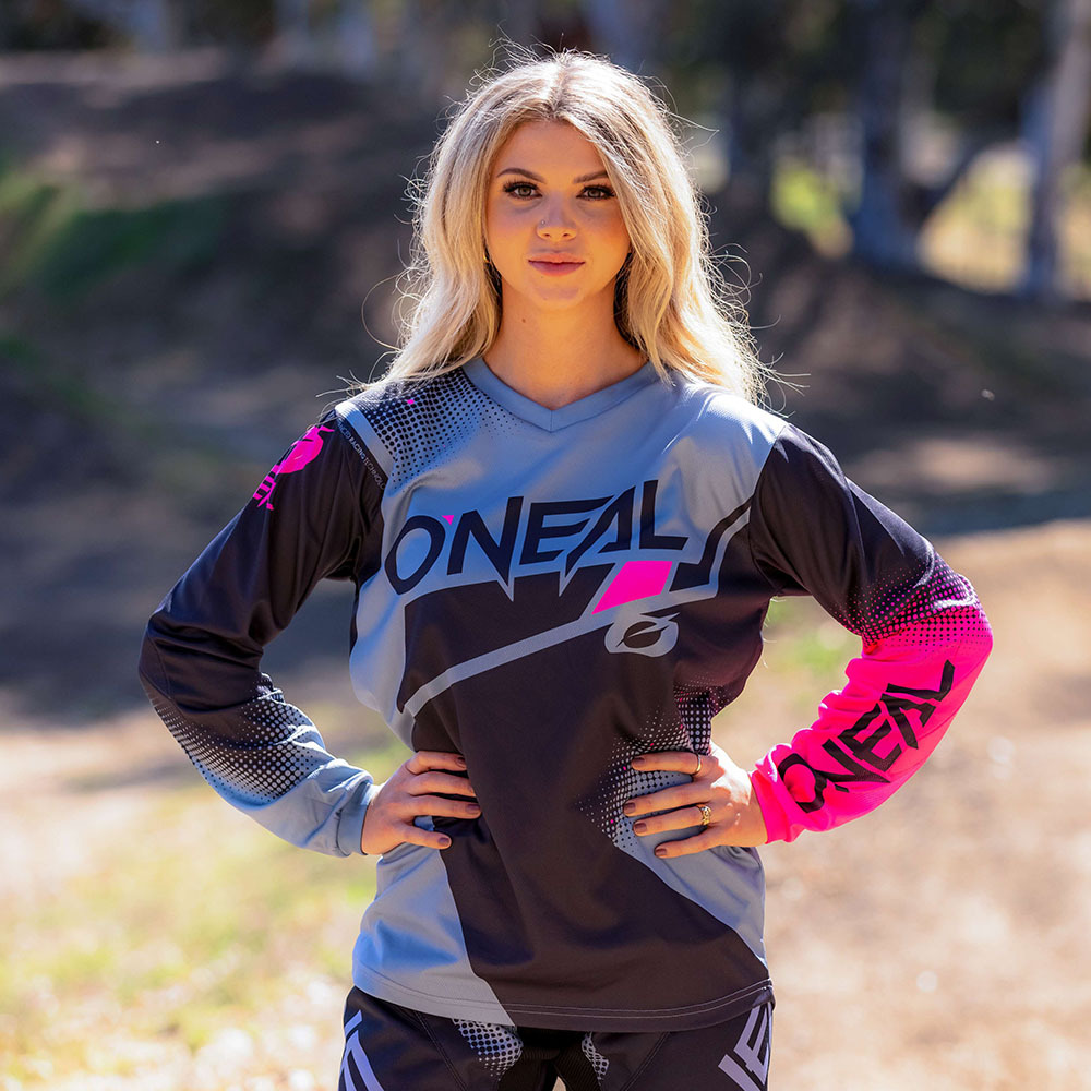ONeal Element Girls Jersey Racewear Gray/Pink, S 