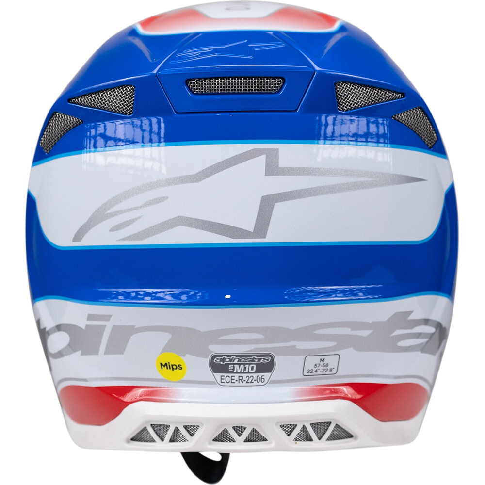Alpinestars 2024 S-M10 Aeon Bright Red/Blue Helmet at MXstore