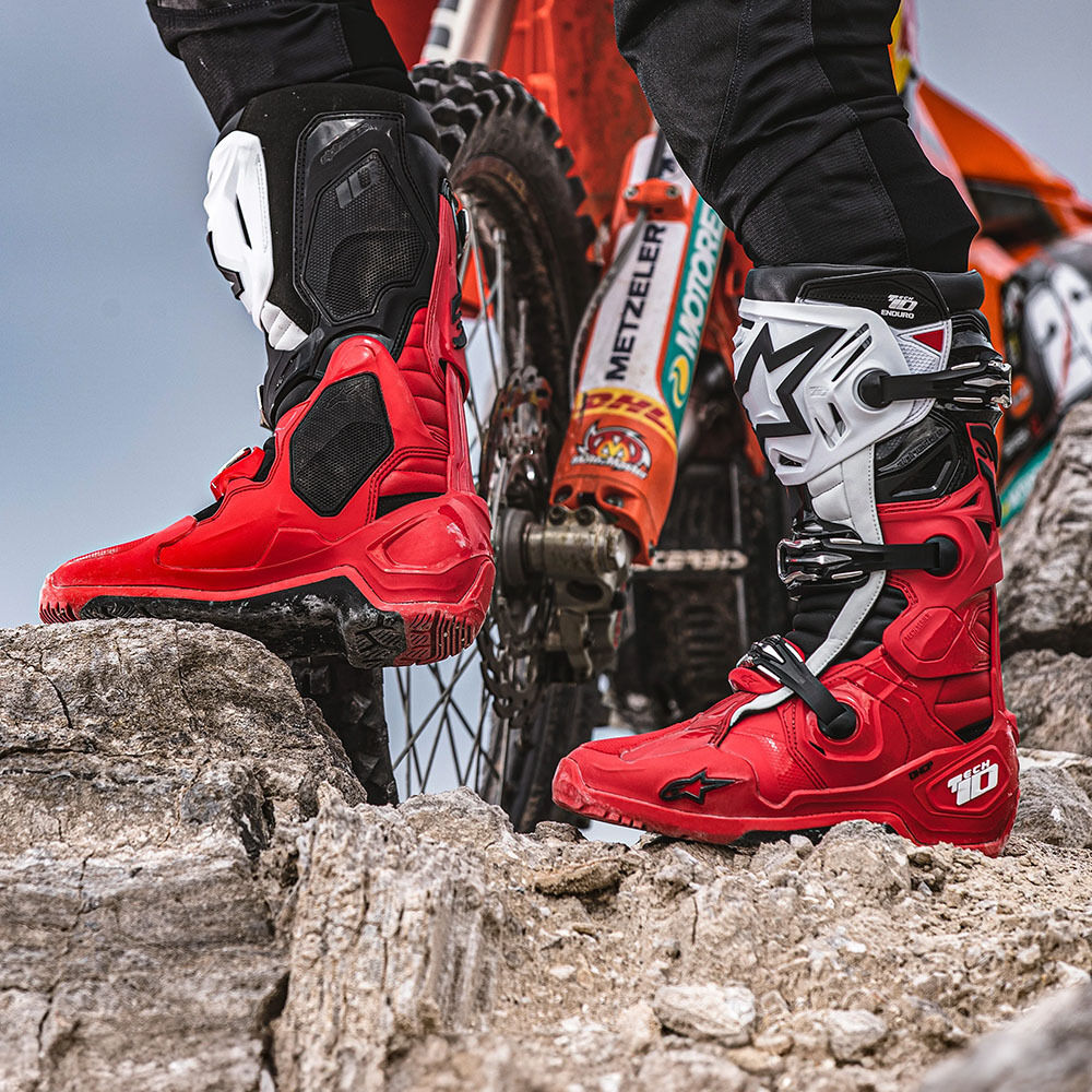 Alpinestars 2026 Tech 10 Bright Red/Black/White Enduro Boots | Buy