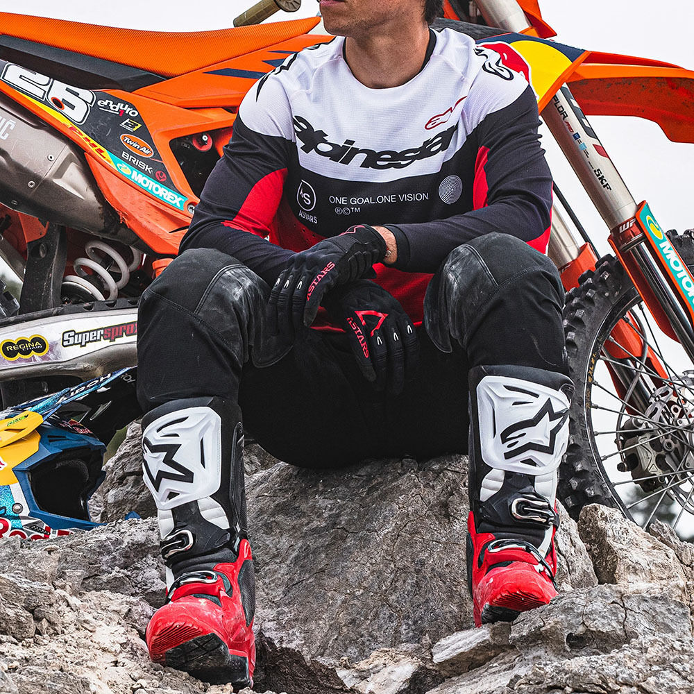 Alpinestars 2026 Tech 10 Bright Red/Black/White Enduro Boots | Buy