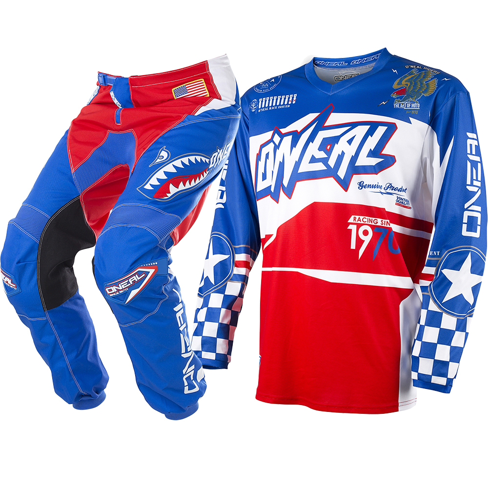 Oneal 2017 NEW Mx Youth Element Afterburner Red Blue Kids Motocross