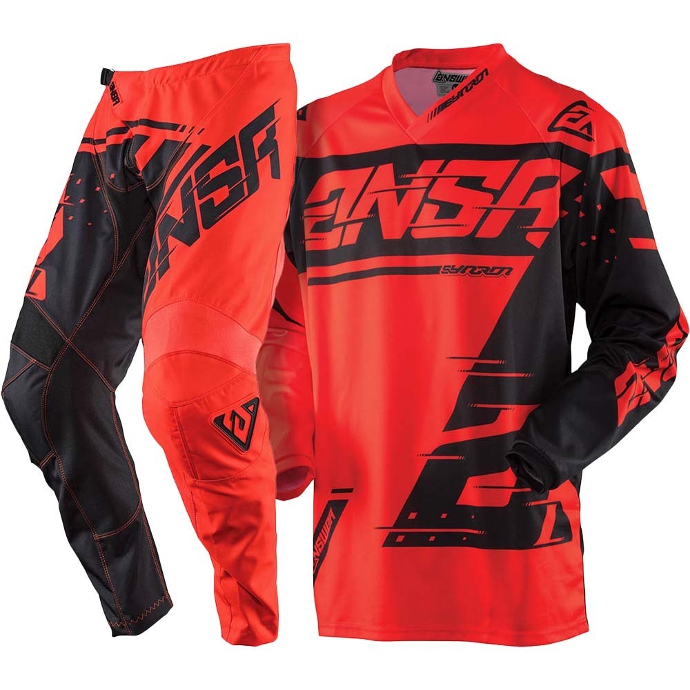 Answer NEW Mx 2018 ANSR Syncron Red Black Kids Motocross Dirt Bike Gear Set eBay