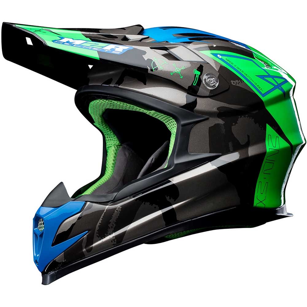 M2R NEW Mx 2017 X4.5 Division PC4 Green Blue Camo Motocross Dirt Bike