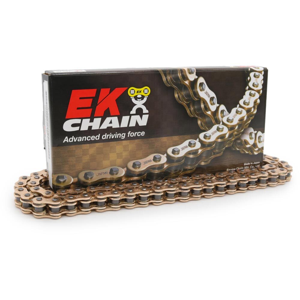 MOTO FLAT RING 24K ACCENT ＃16 EK Chains 525 QX-Ring Gold 124L Chain | Buy Online | MXstore Australia