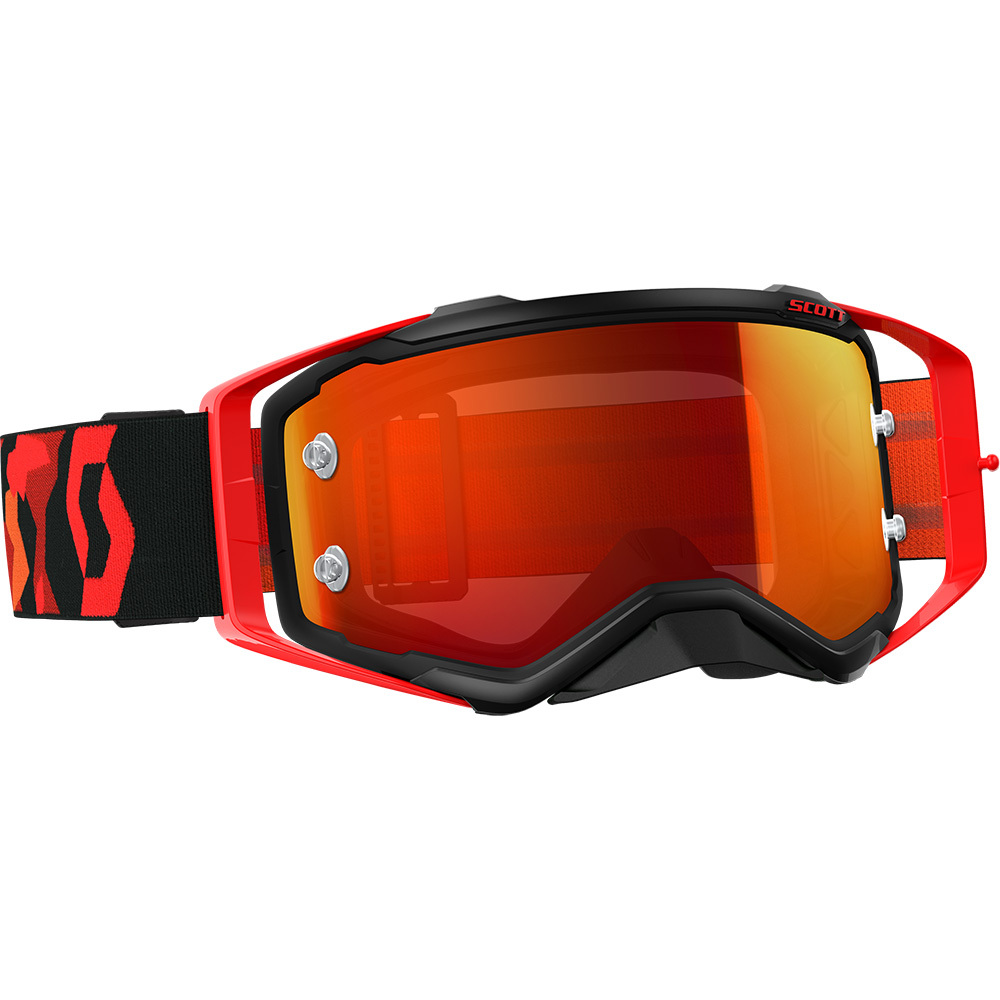 Scott NEW Mx Prospect Black Fluro Red Chrome Mirror Lens Motocross Goggles eBay