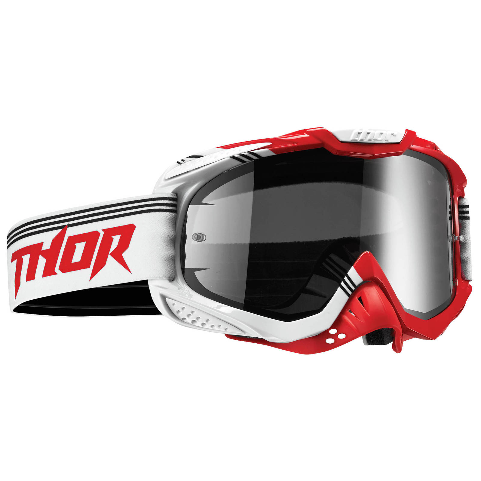 Thor NEW Mx Ally Bend Dirt Bike Red White Smoke Tinted Motocross