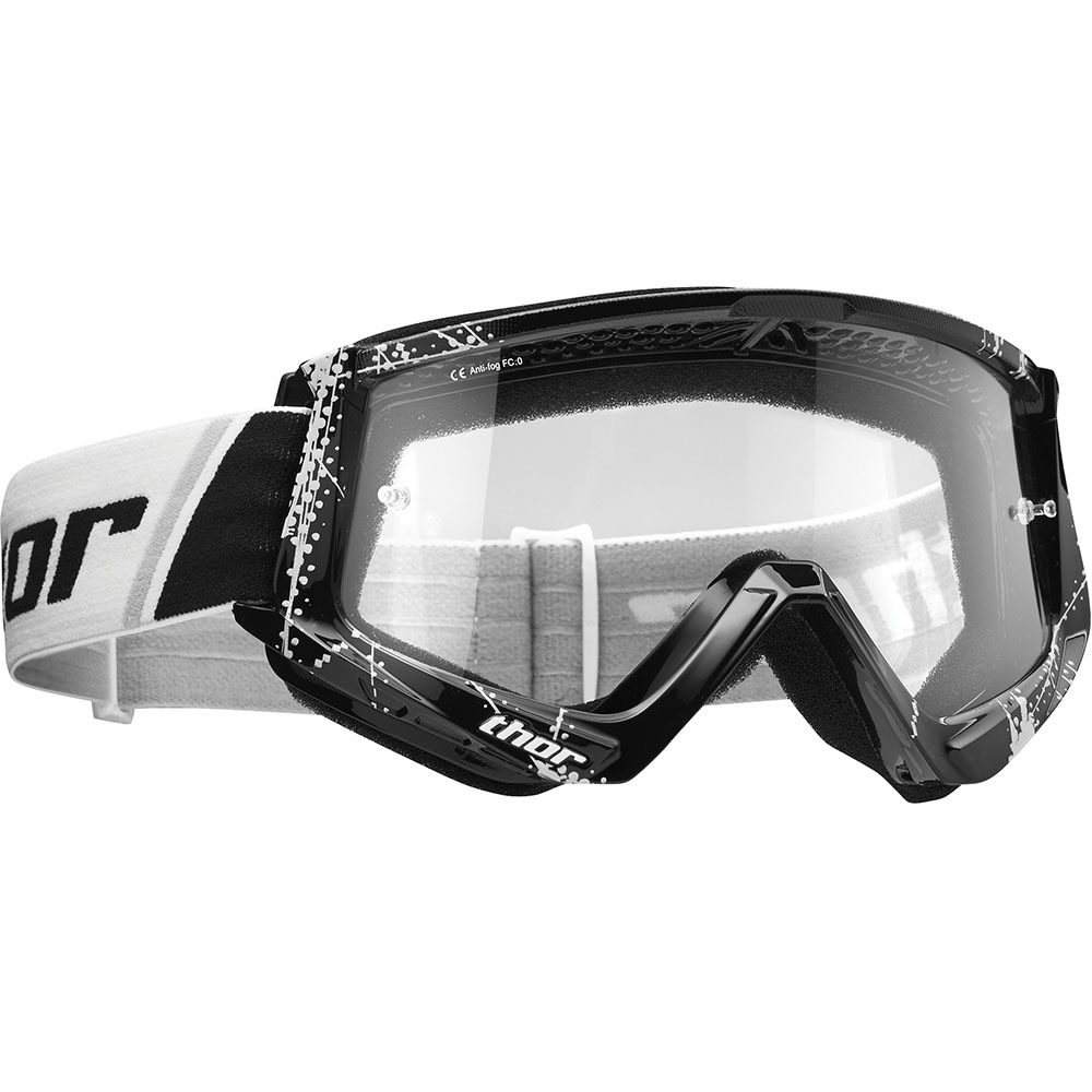 Thor MX New Combat  Black White Clear Lens Motocross Dirt Bike