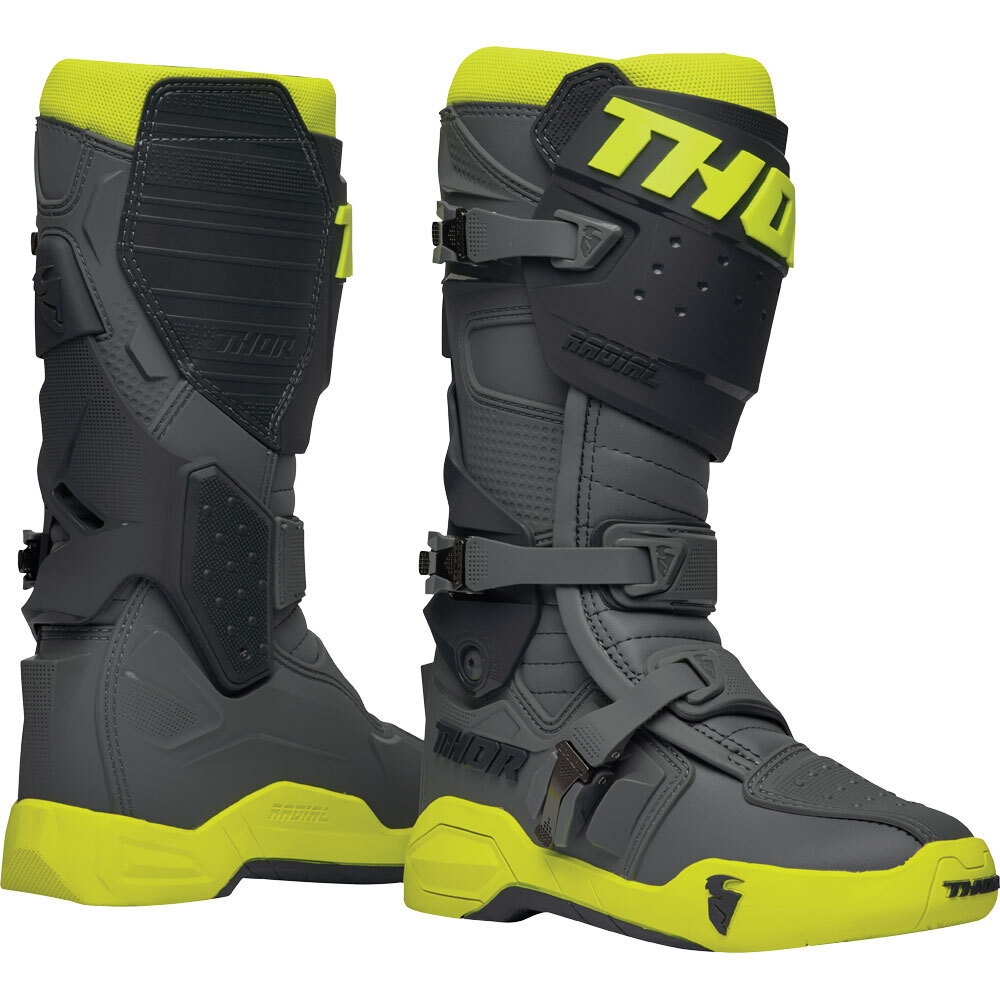 Thor 2026 Radial Grey/FLO Yellow Boots at MXstore