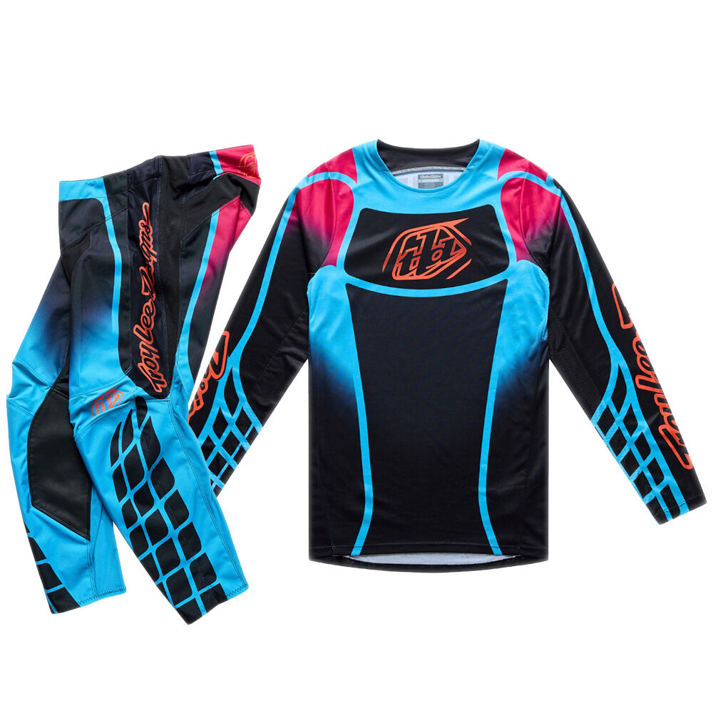 Troy Lee Designs 2026 GP Pro Framework Black/Cyan Kids Gear Set