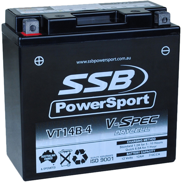 SSB Powersport VT14B-4 12V V-Spec High Performance AGM Battery at MXstore