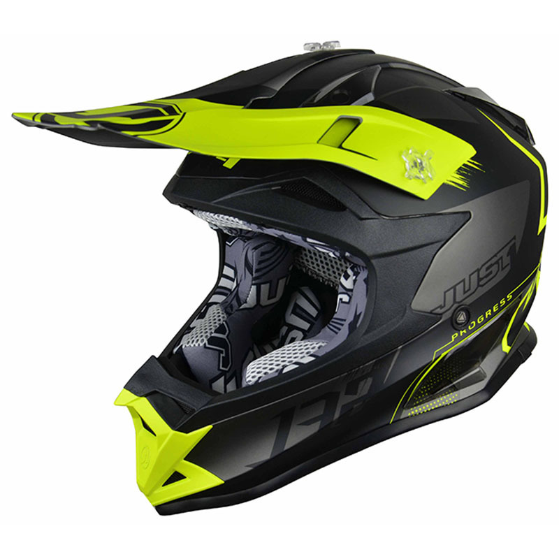 Just1 2019 J32 Kick Yellow/Black/Titanium Matte Helmet JUST1