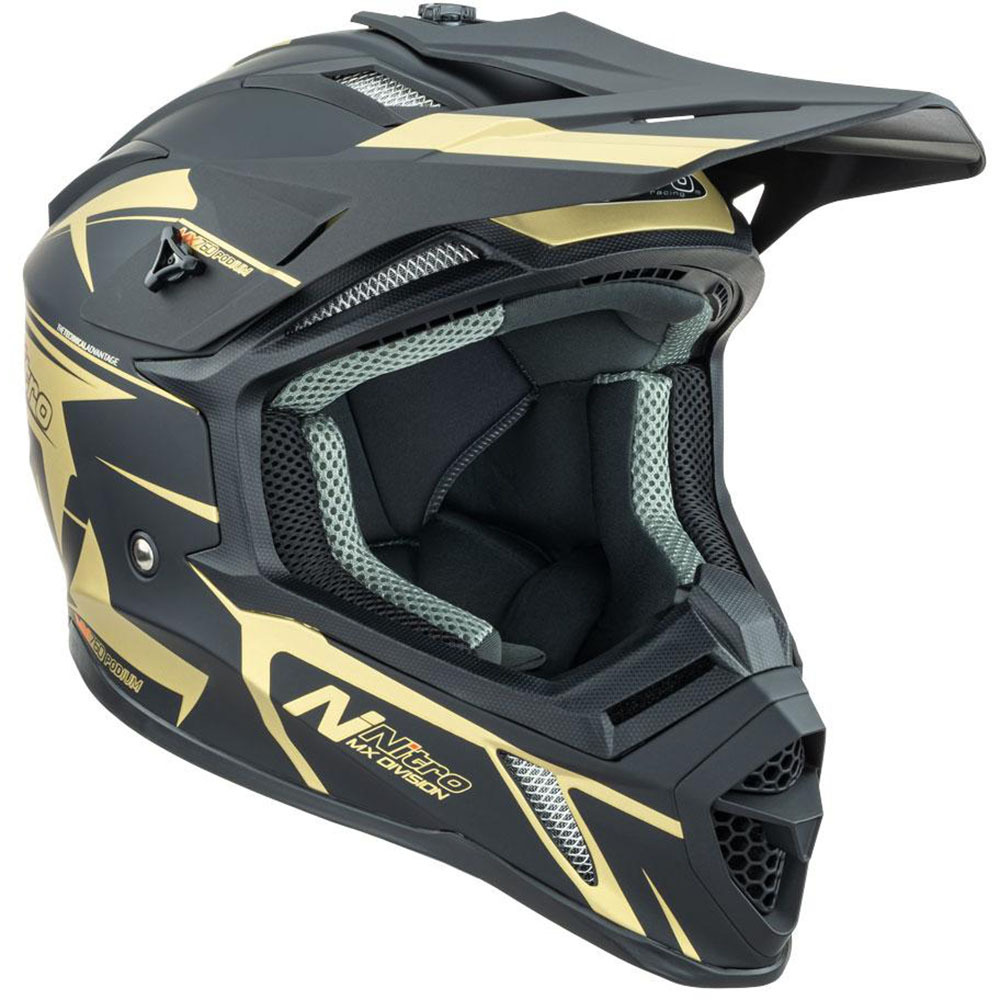 Nitro MX760 Satin Black/Gold Helmet